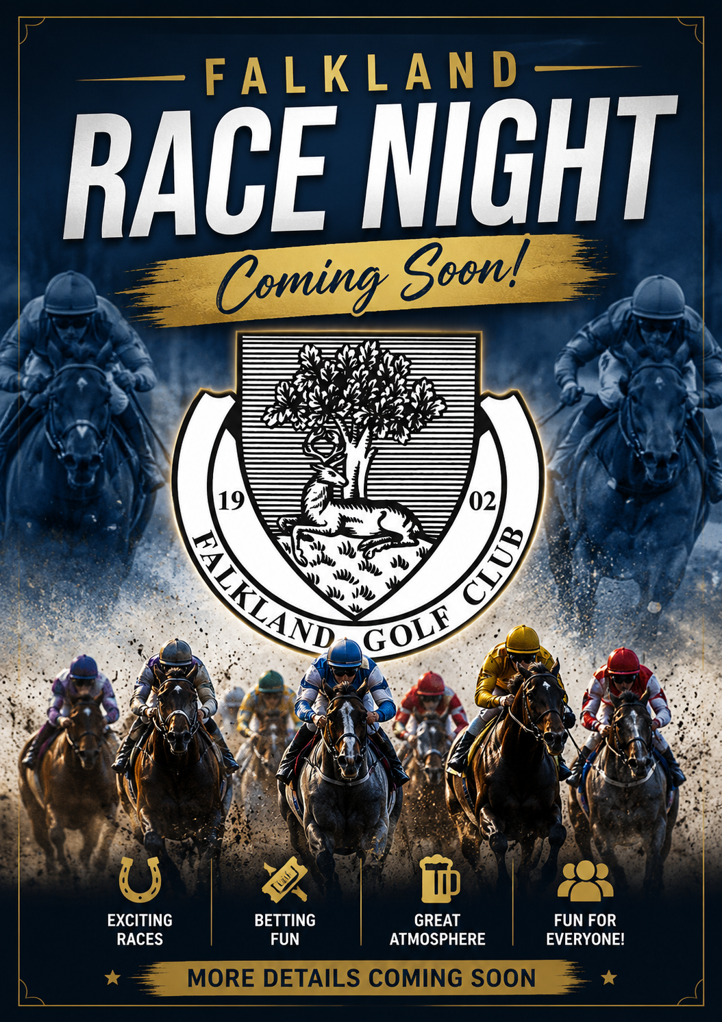 Falkland Race Night event flyer
